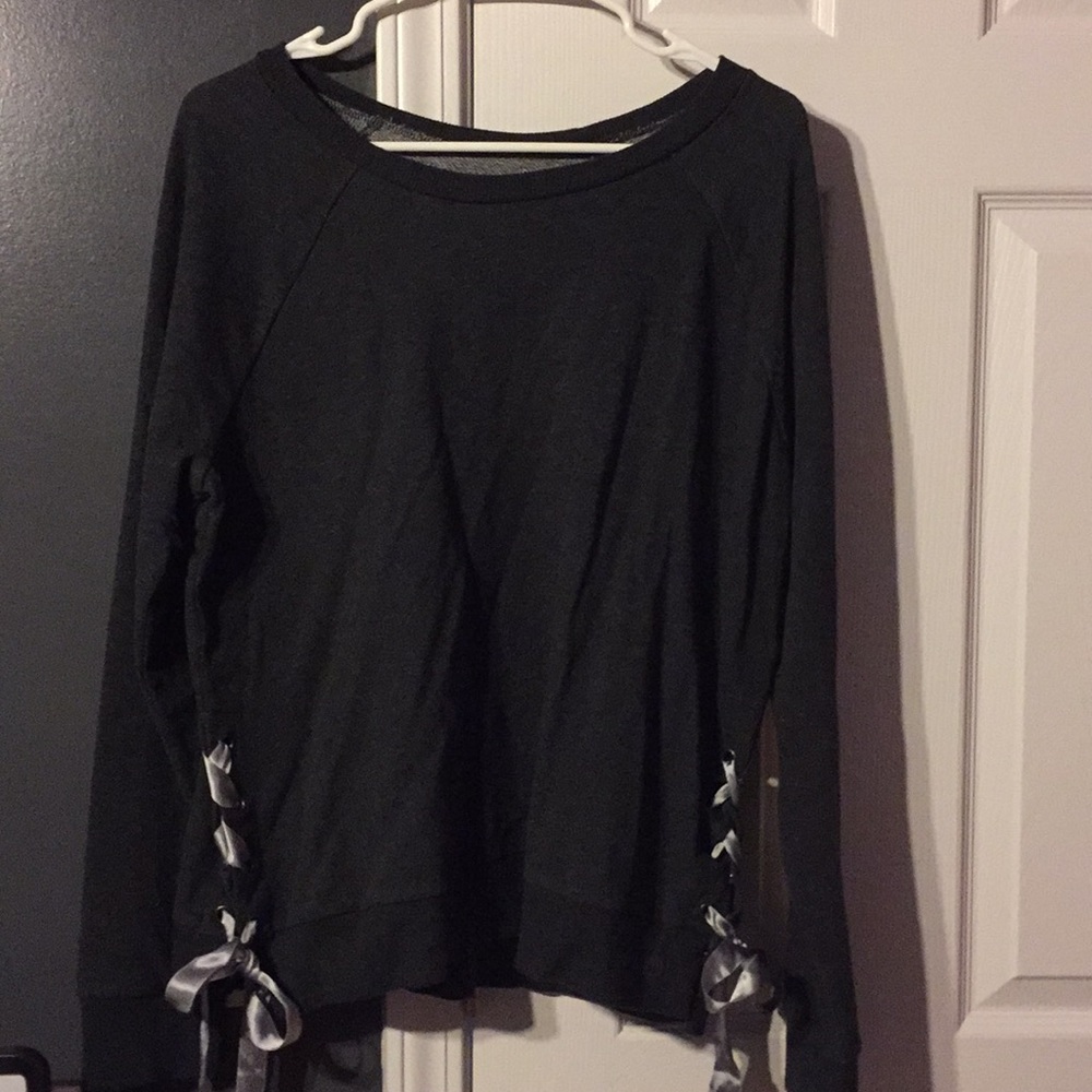 Dark Gray side lace up Sweater Aerie XL